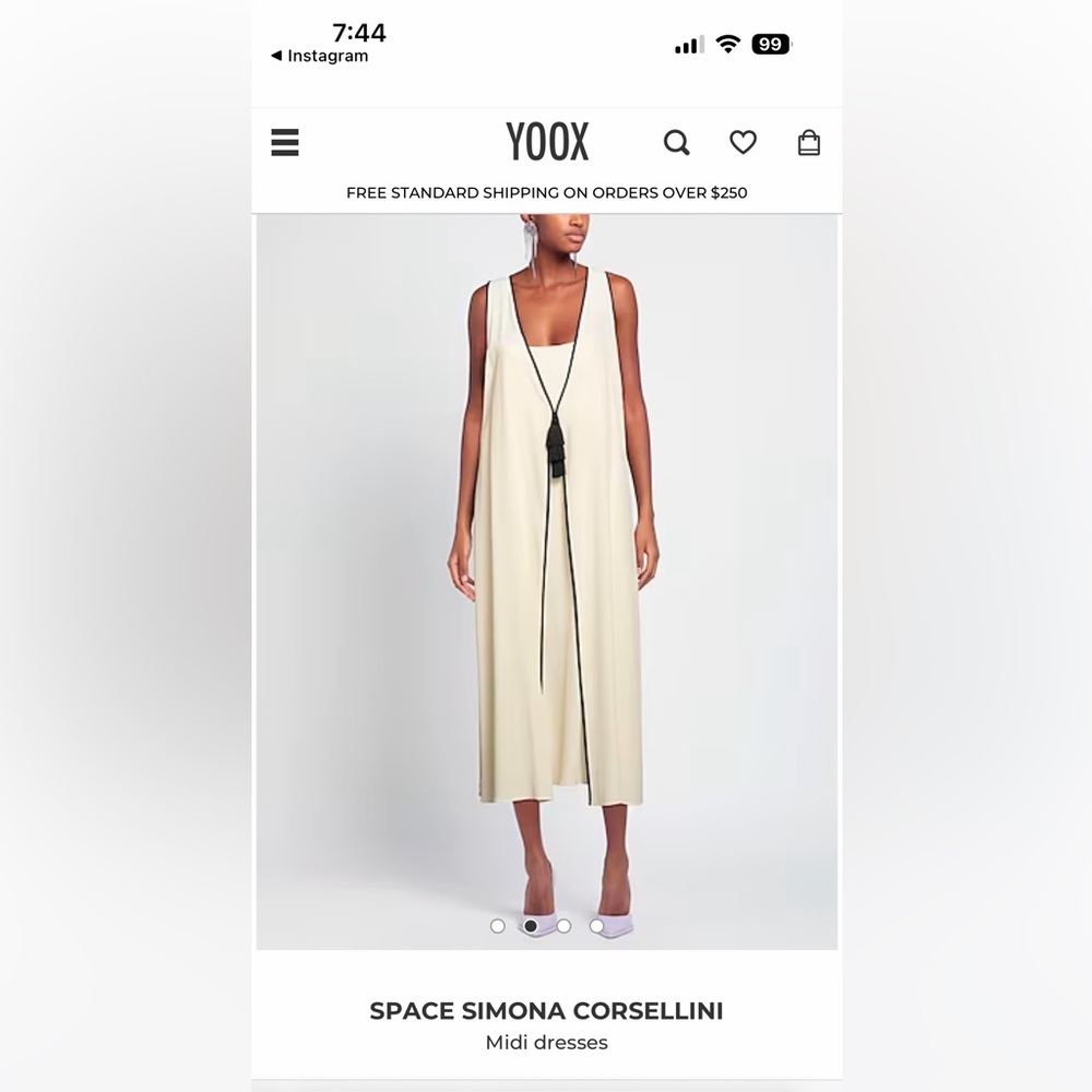 SPACE SIMONA CORSELLINI MIDI silk Dress Sofia Richie dupe